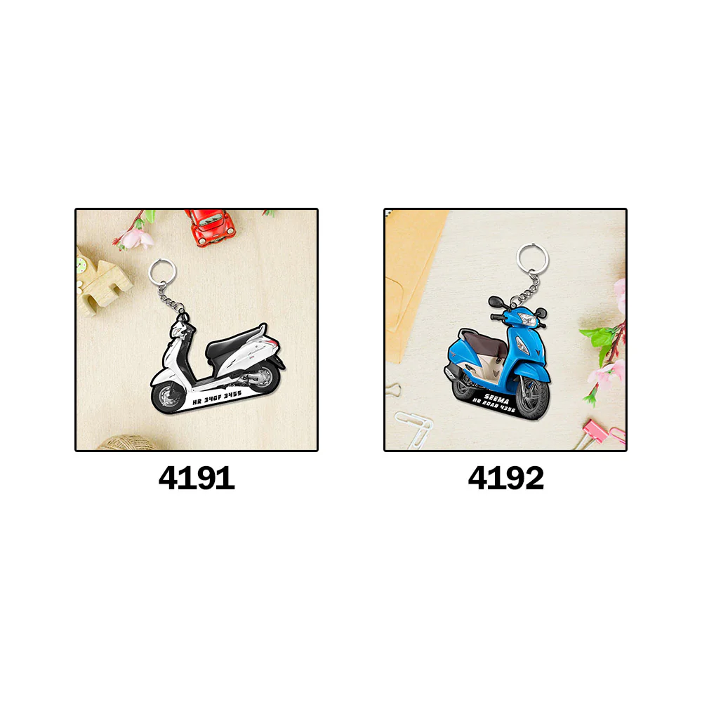 Scooty Keychain With Name - Image 3