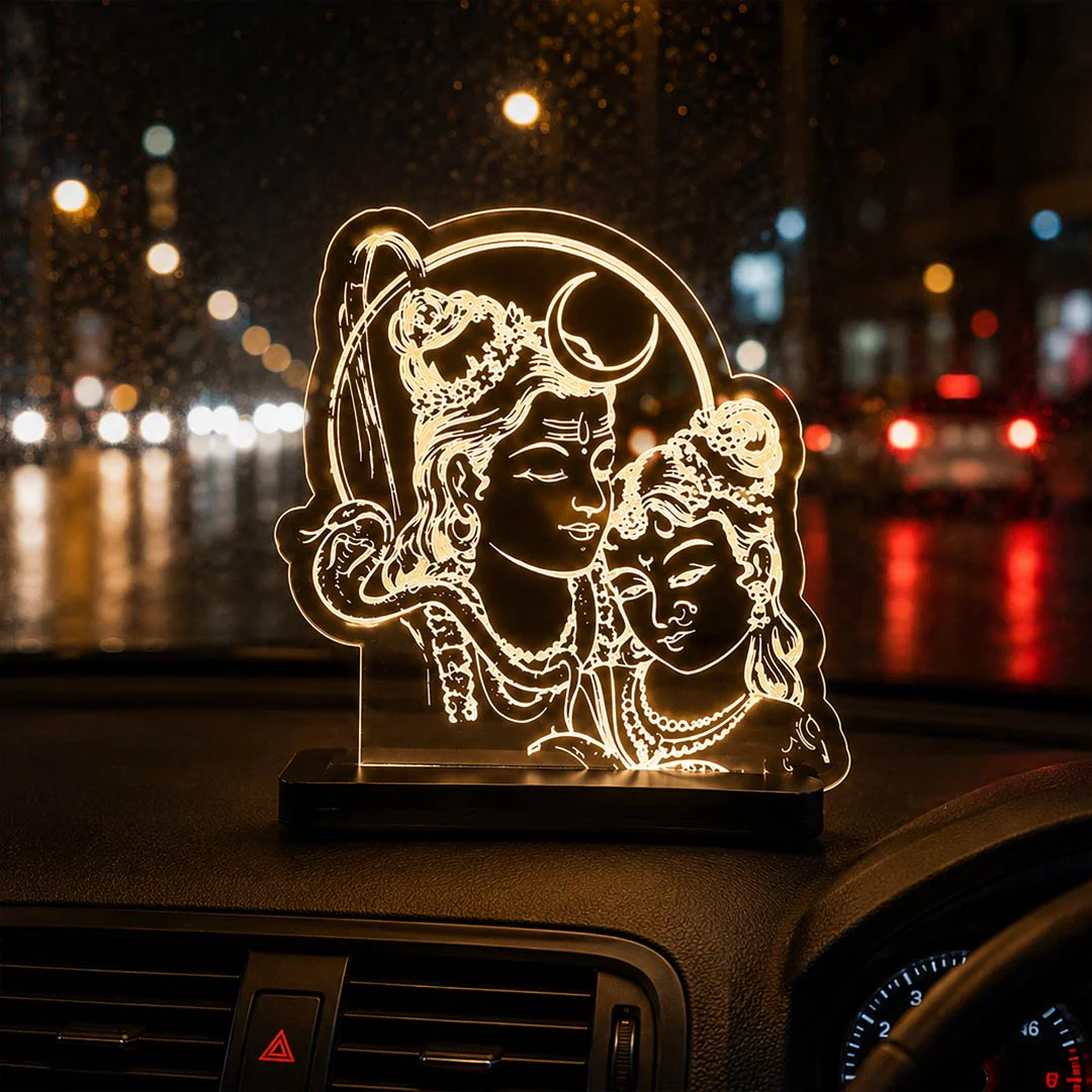 Shiva Parvati Car Dashboard Lamp