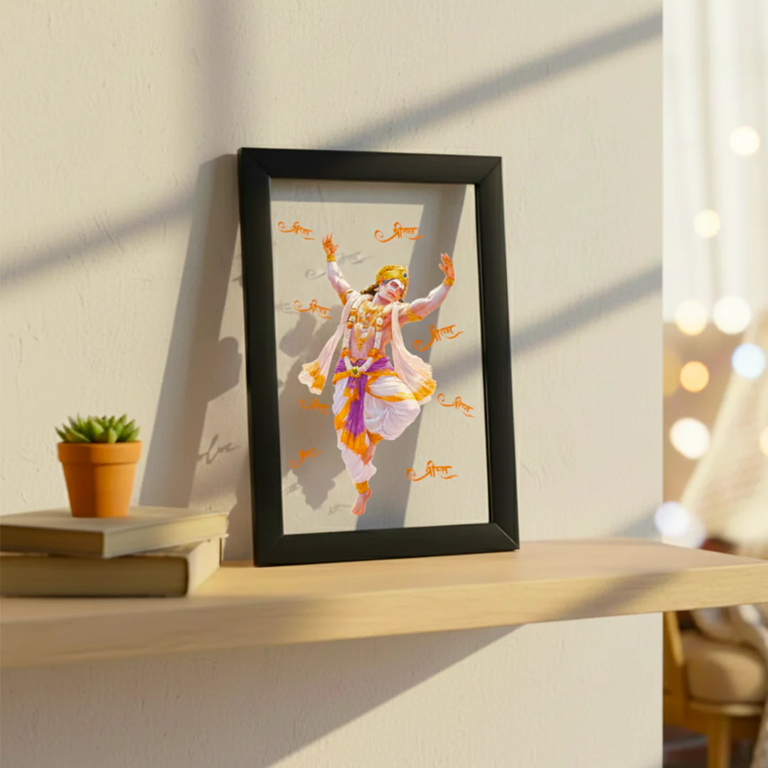 Shri Ram Bhakt Hanuman Ji Dancing Wall Frame (8×12") - Image 2