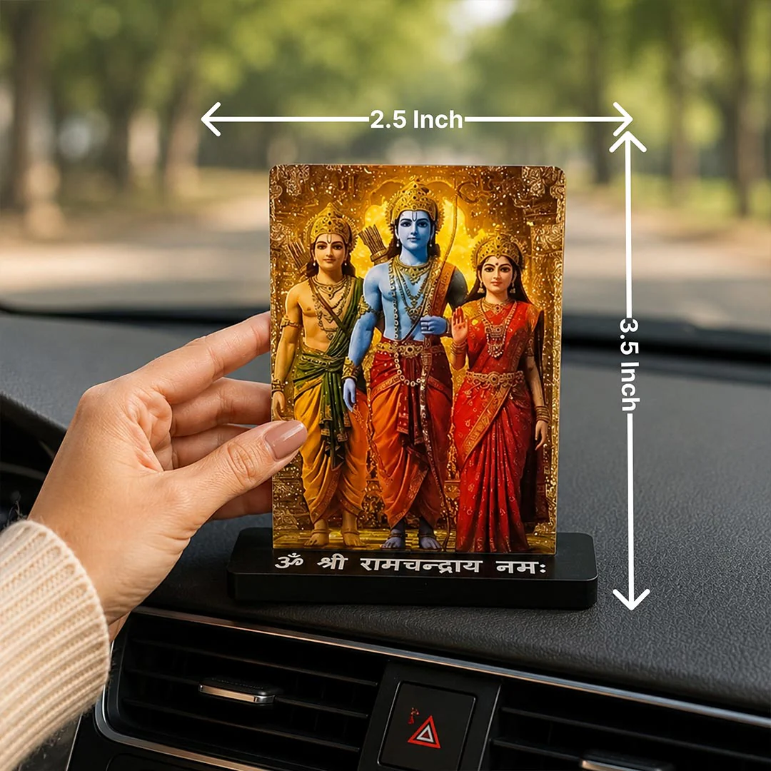 Shri Ram Darbar Acrylic Car Dashboard- 2.5×3.5" - Image 2