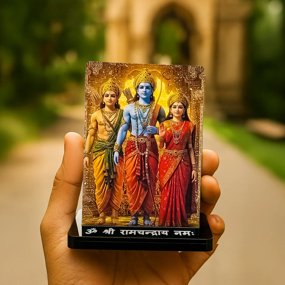 Shri Ram Darbar Acrylic Car Dashboard- 2.5×3.5" - Image 3
