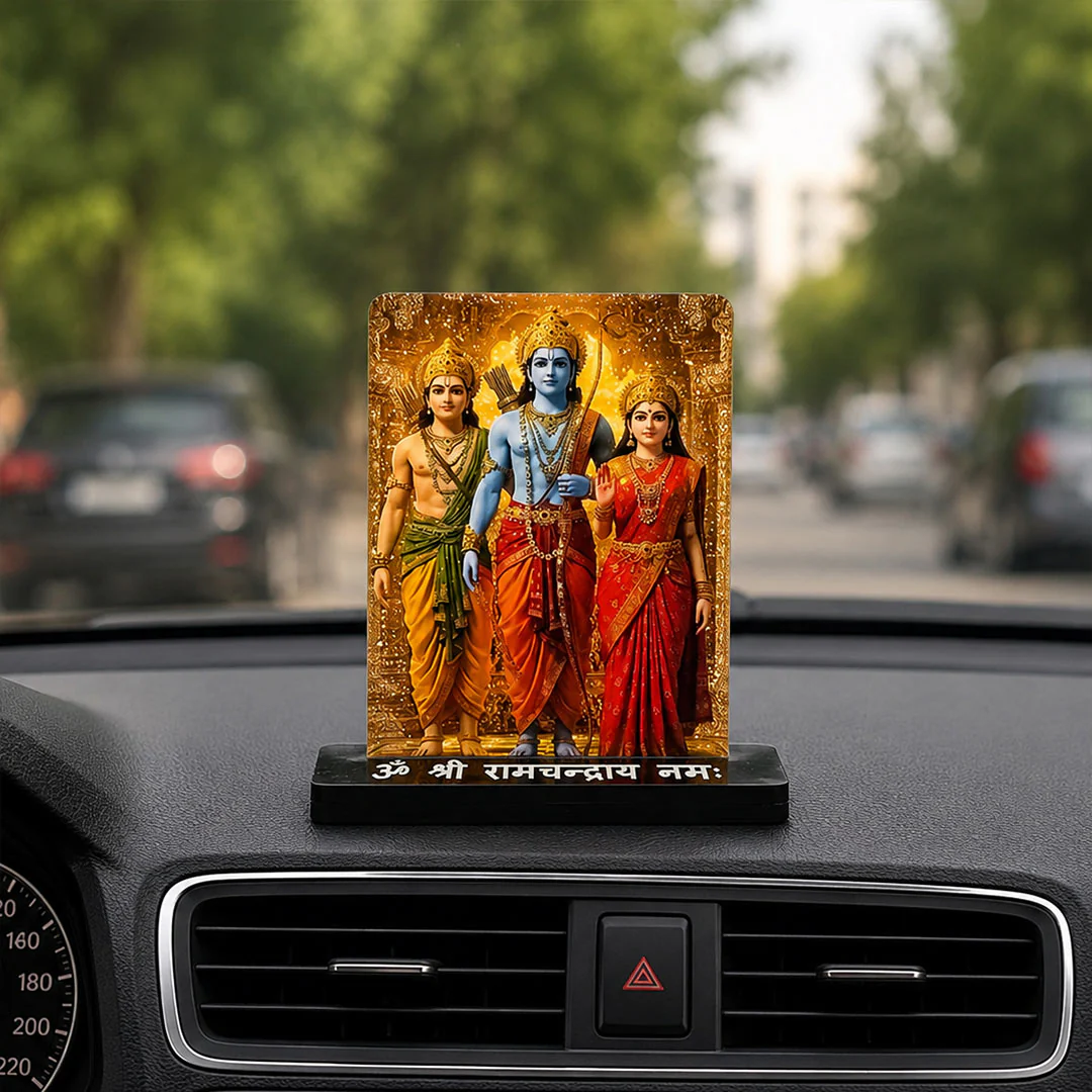 Shri Ram Darbar Acrylic Car Dashboard- 2.5×3.5" - Image 7