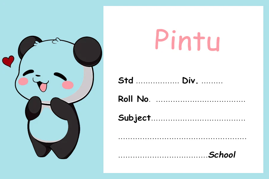 Simple Panda Name Slips | 12x18" Sheet with 36 Labels
