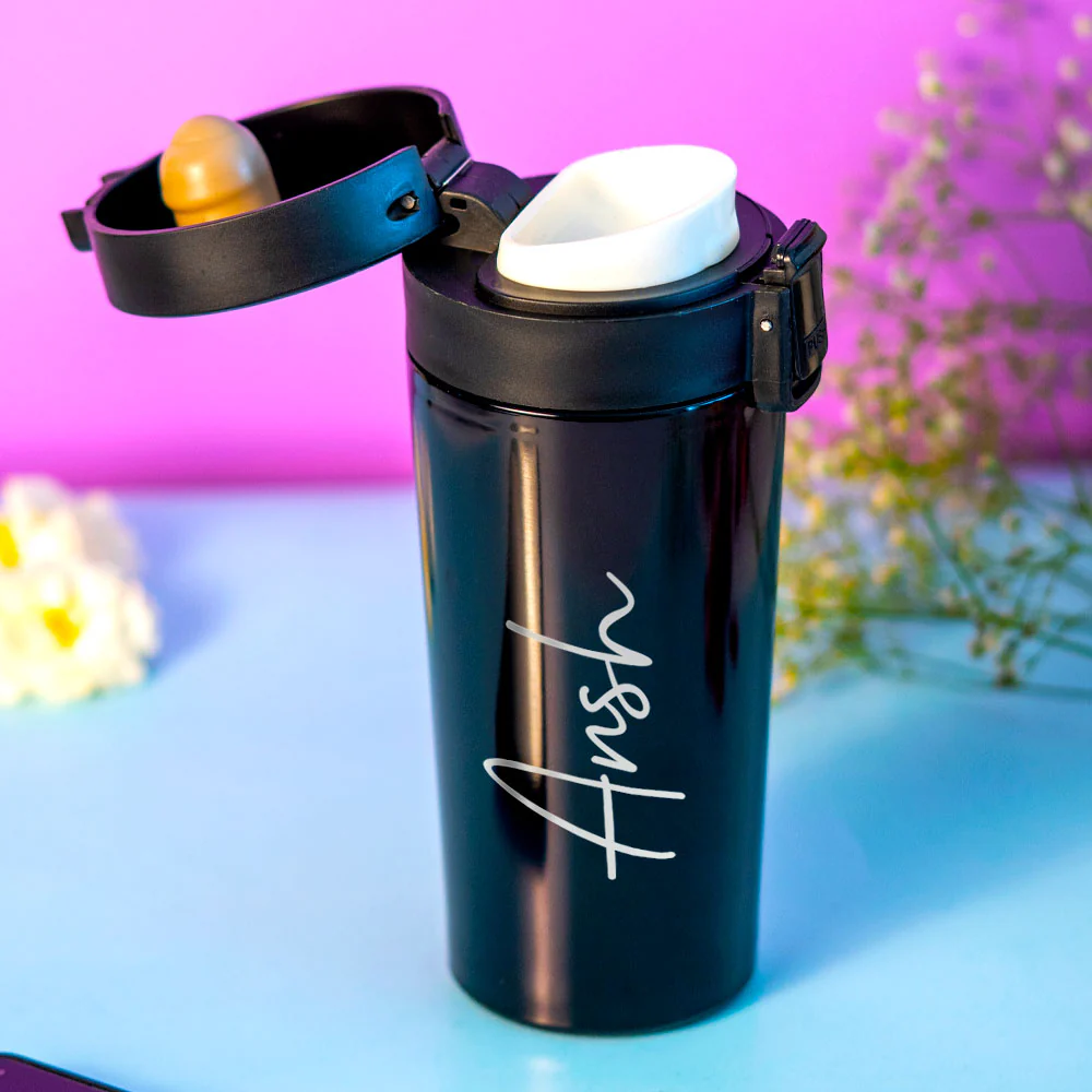 Black Stainless Insulated Coffee Mug Or Water Bottle - Image 3