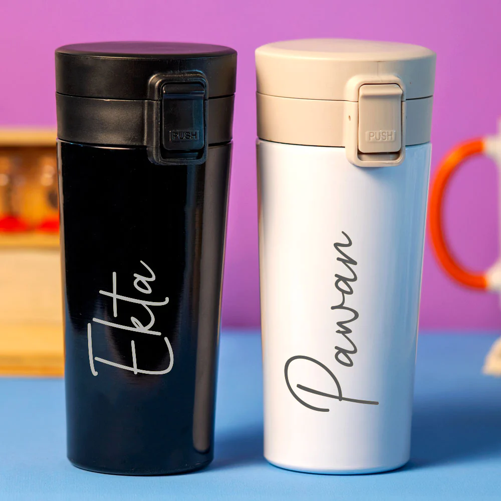 White Stainless Insulated Coffee Mug Or Water Bottle - Image 5