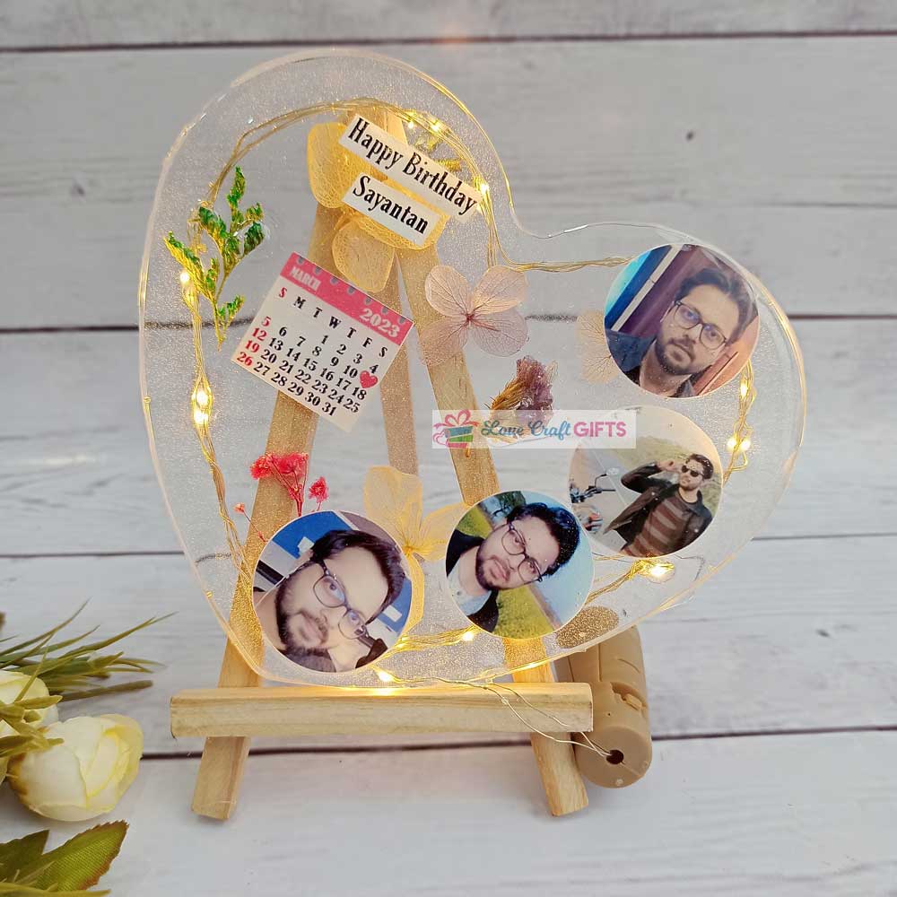 Special Resin Heart Shape Calendar Frame