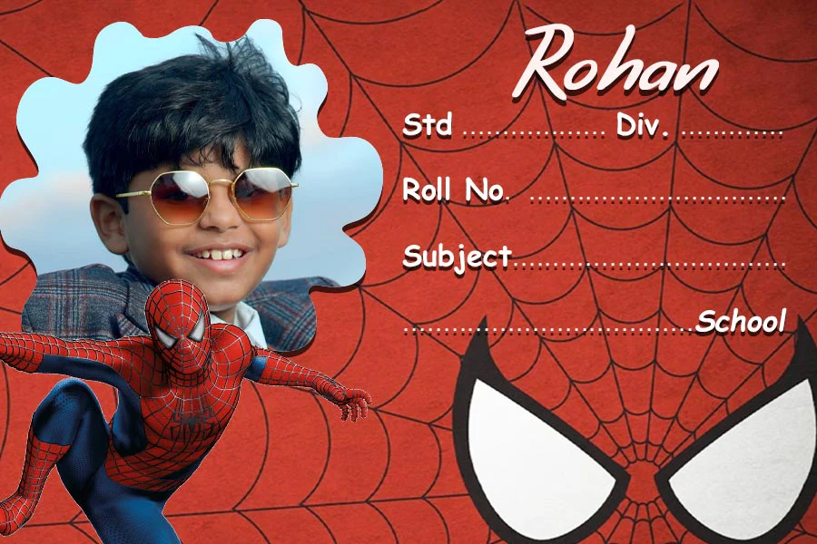 Personalized Spiderman Design Name Slips  | 12x18" Sheet with 36 Labels