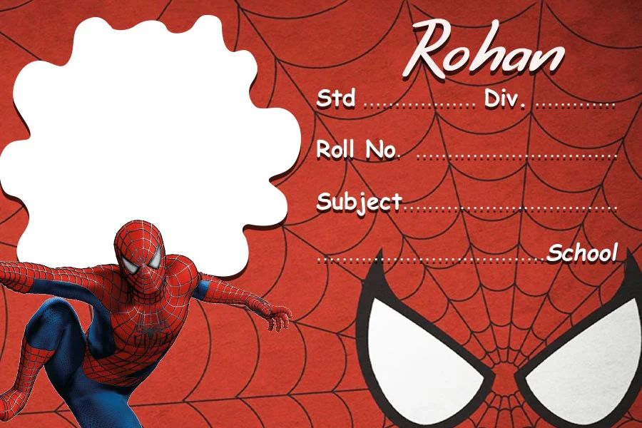 Personalized Spiderman Design Name Slips  | 12x18" Sheet with 36 Labels - Image 2