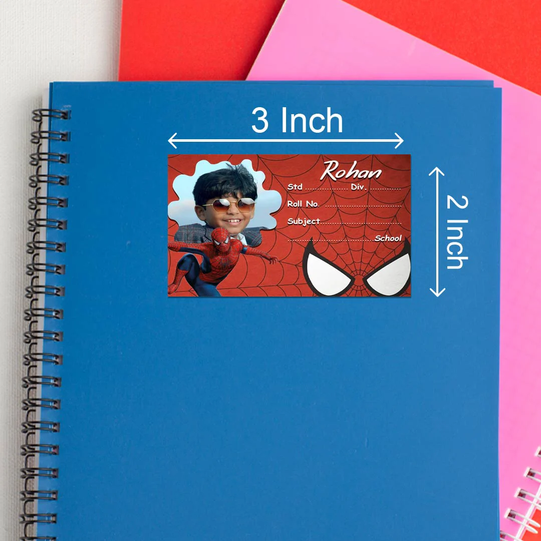 Personalized Spiderman Design Name Slips  | 12x18" Sheet with 36 Labels - Image 3