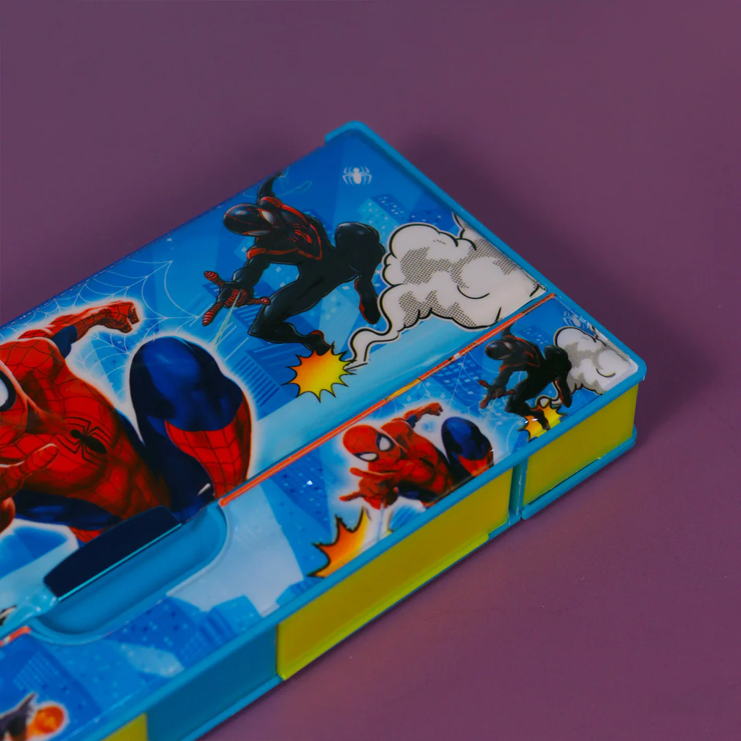 Personalized Spiderman Jumbo Pencil Box (Set of 1, Blue) - Image 3