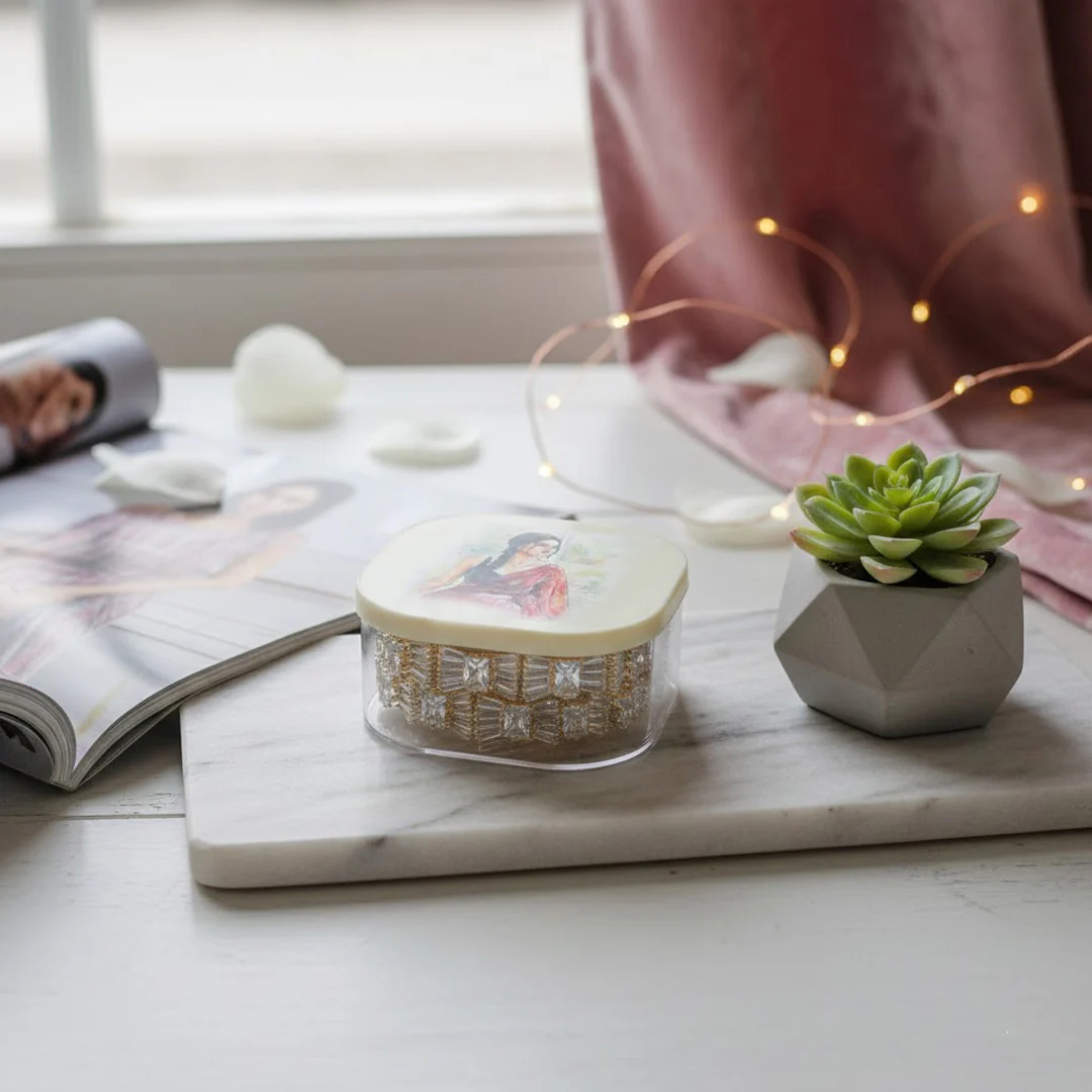 Square Bangle Box with Watercolor Art - Image 4