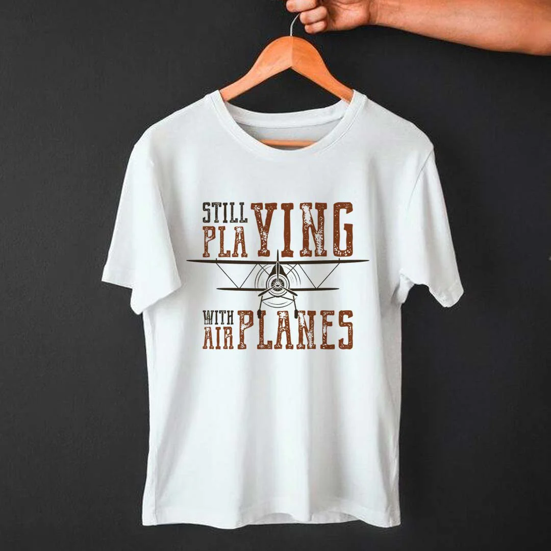 Still Playing with Airplanes Printed T-shirt