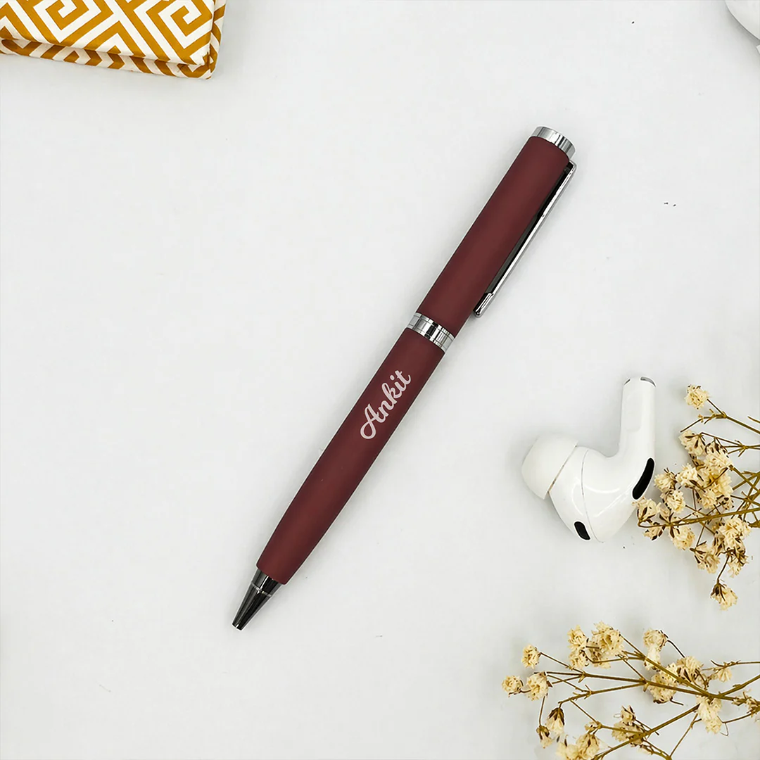 Stylish Personalized Maroon Pen Gift for Professionals