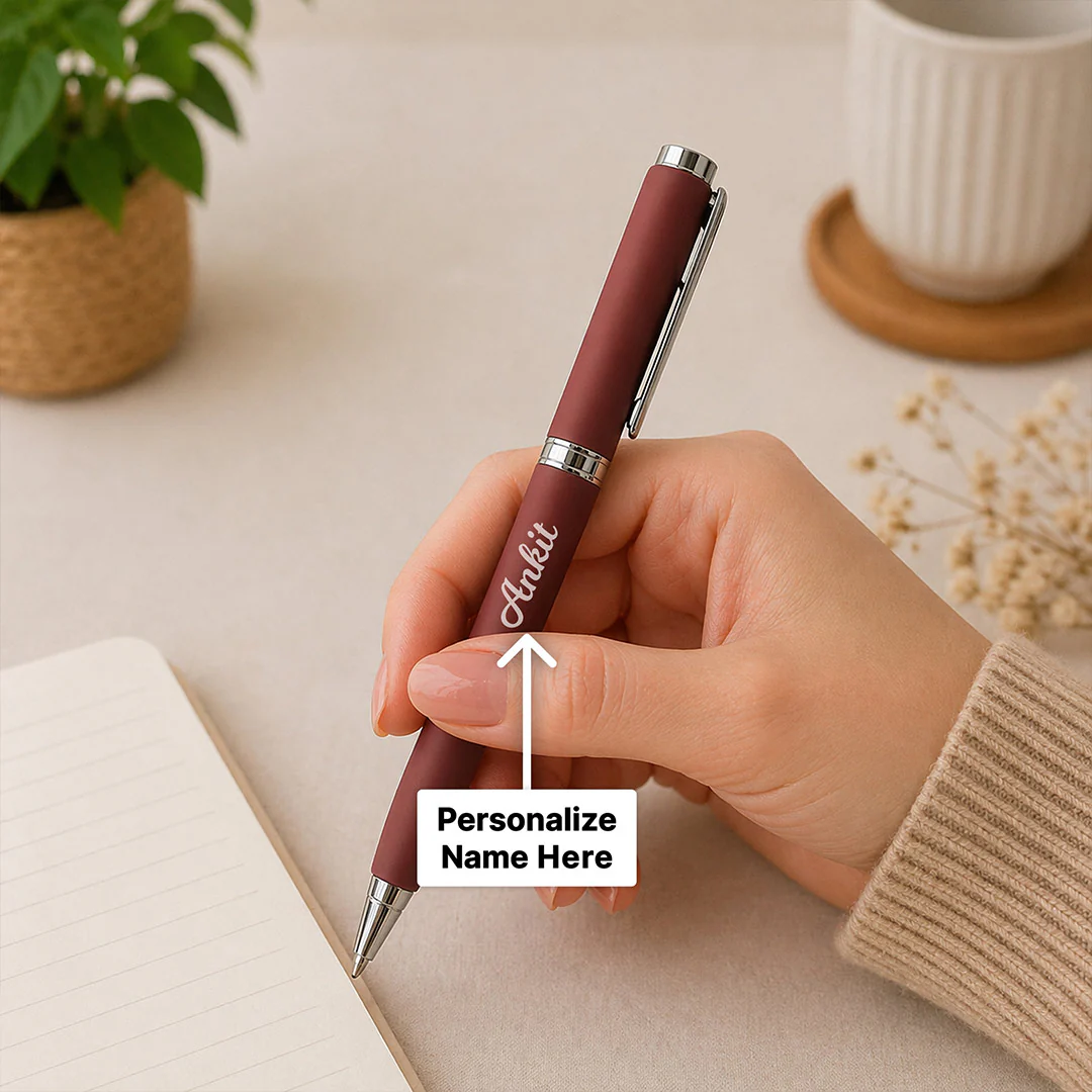 Stylish Personalized Maroon Pen Gift for Professionals - Image 3