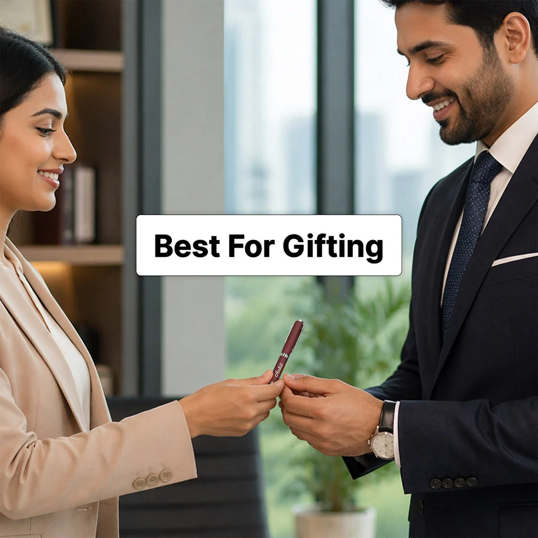Stylish Personalized Maroon Pen Gift for Professionals - Image 4
