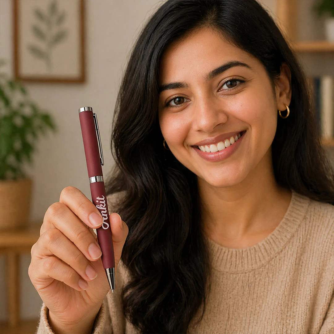 Stylish Personalized Maroon Pen Gift for Professionals - Image 5