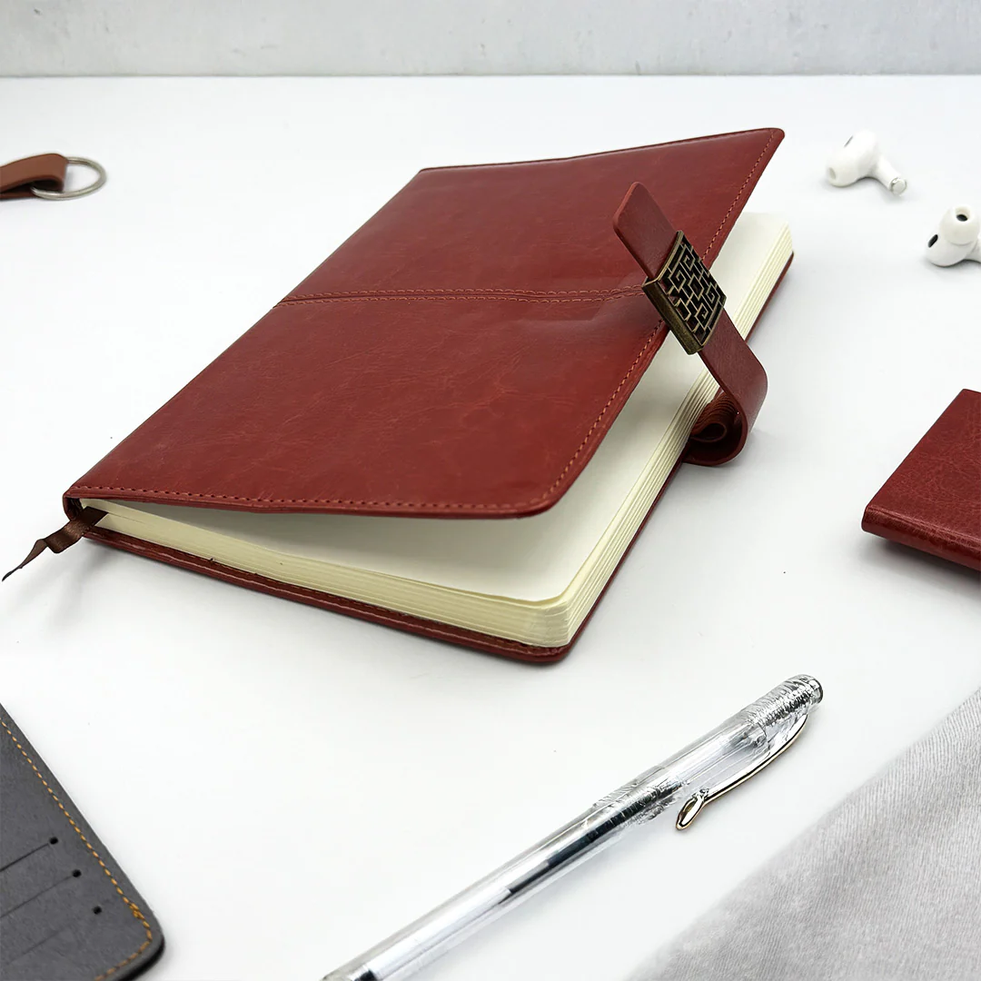 Tan PU Leather A5 Journal – Custom with Name & Logo - Image 11