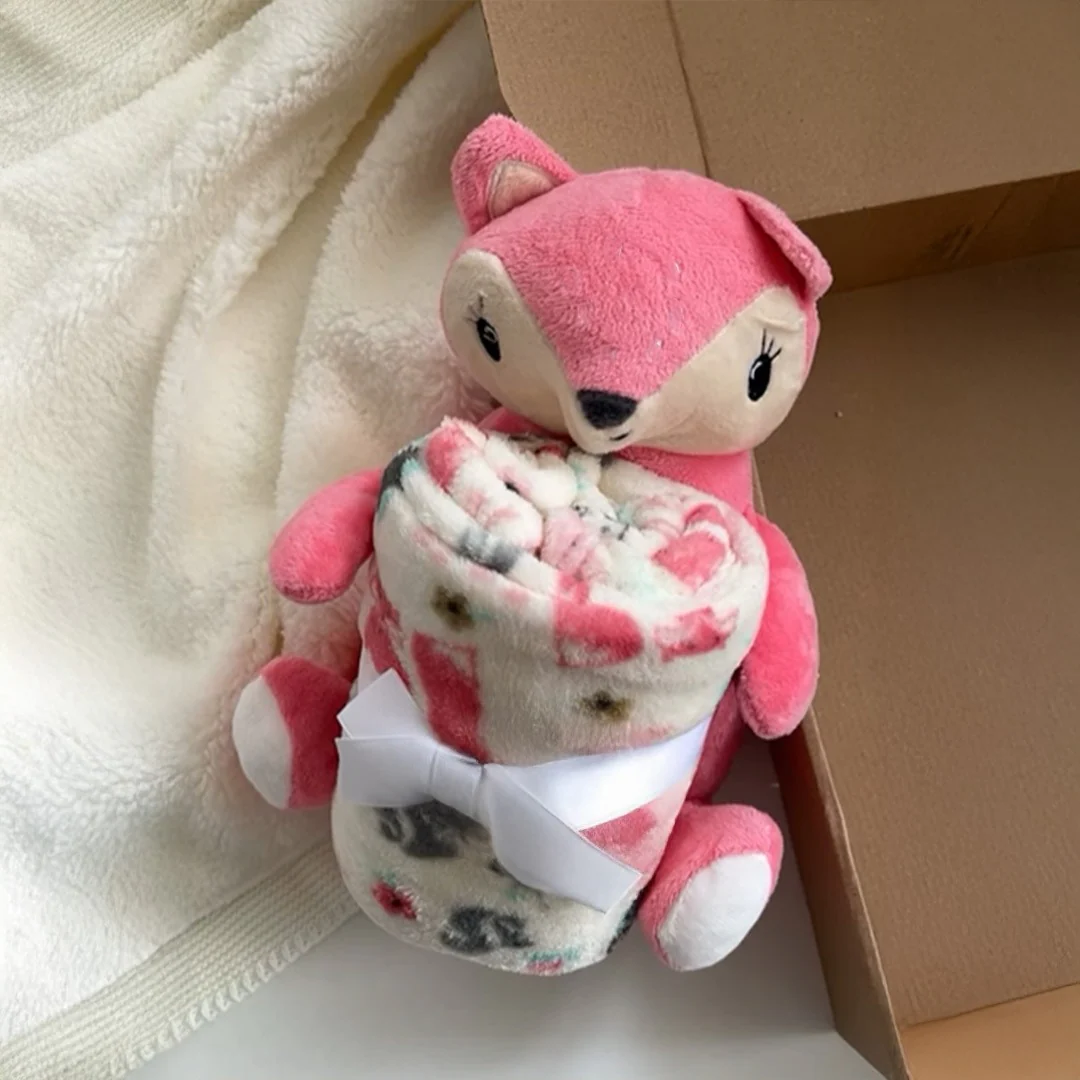 Teddy-Hug Baby Blanket Set | Super Soft Fleece Comforter with Plush Toy - Image 4