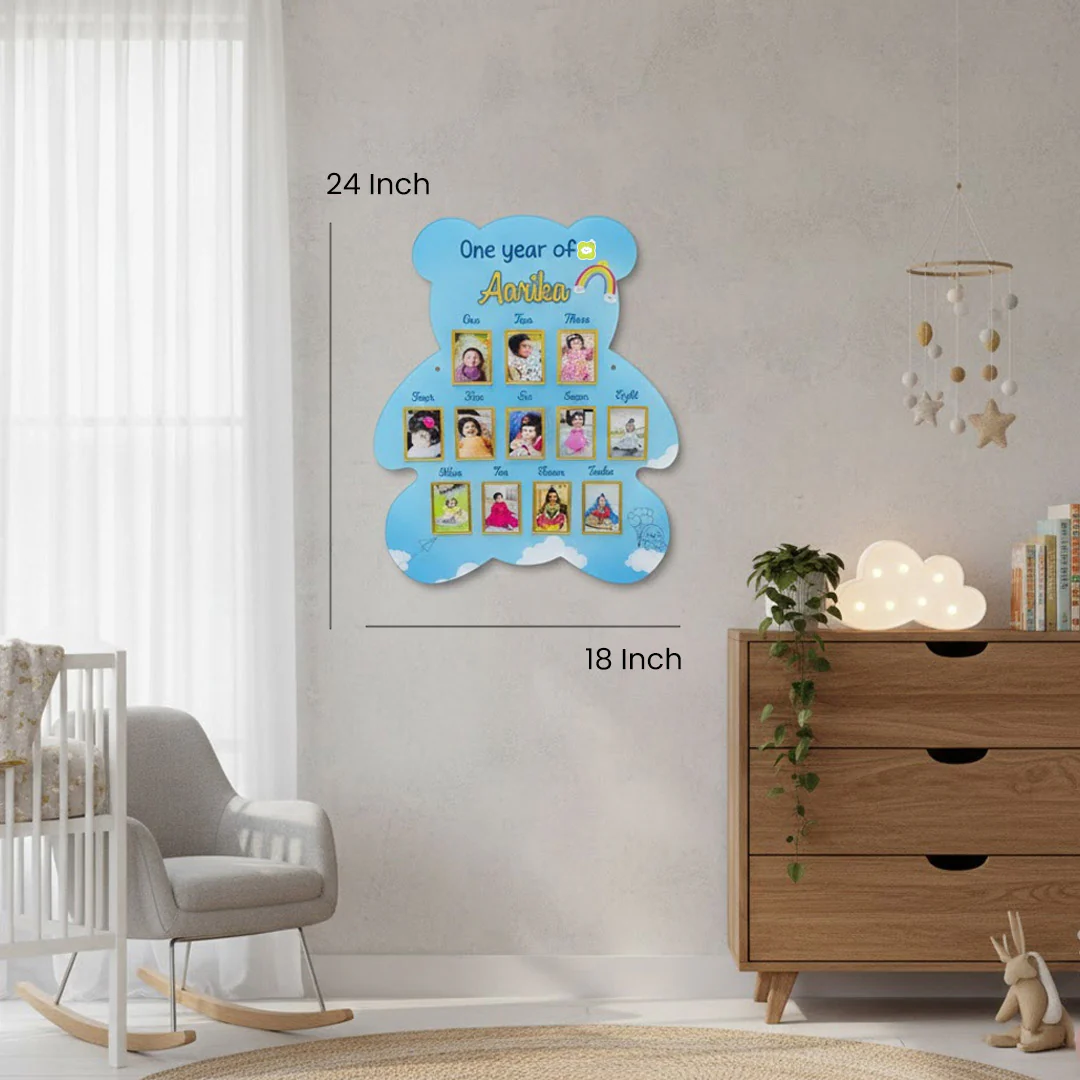 Teddy Shape Baby Monthly Milestone Photo Frame – 18×24” - Image 4