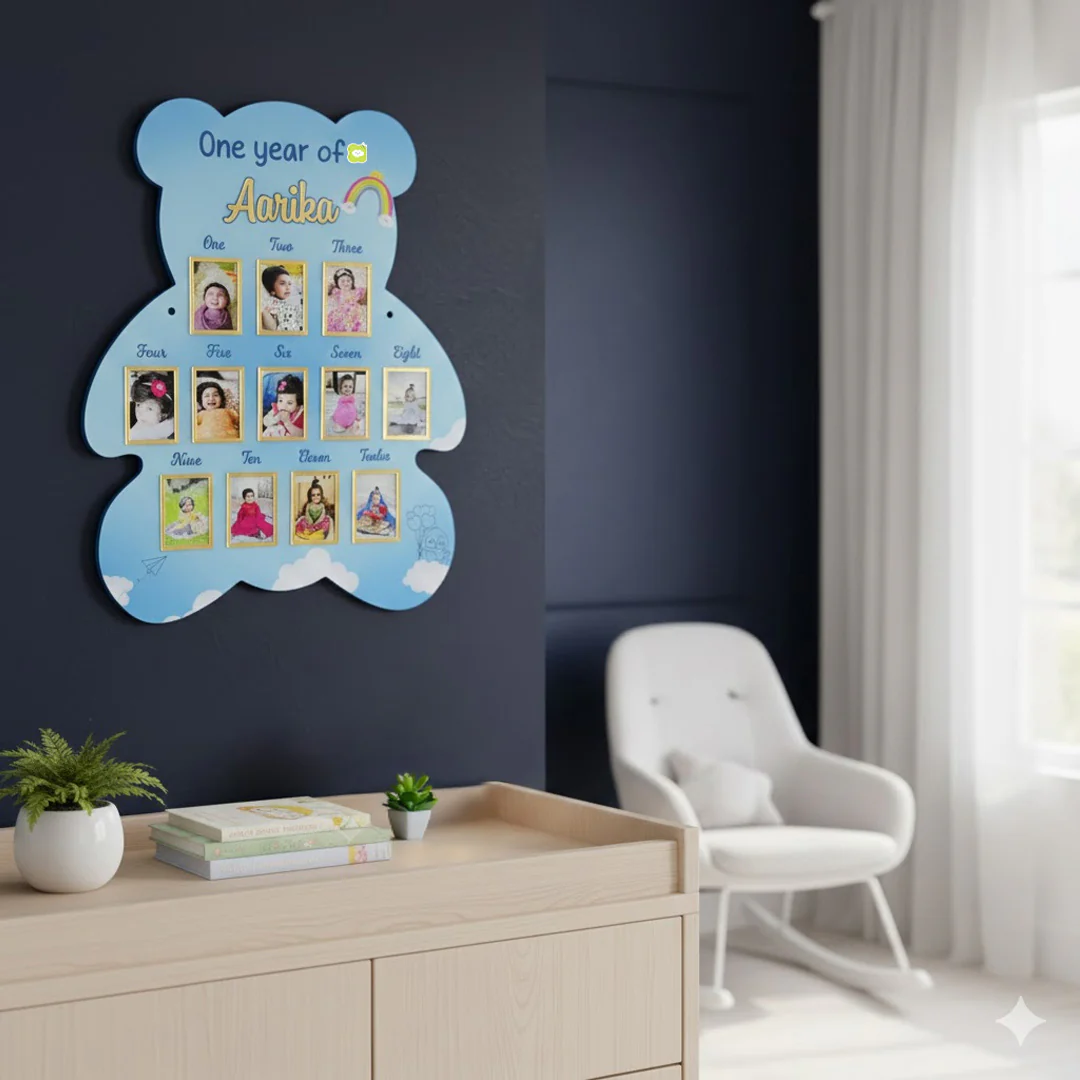 Teddy Shape Baby Monthly Milestone Photo Frame – 18×24” - Image 7