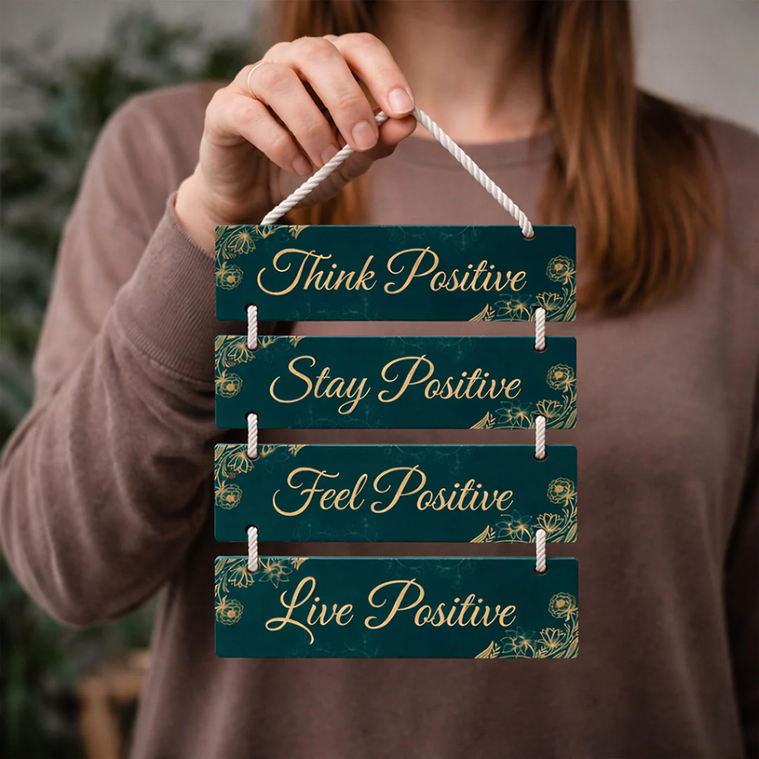 Think Positive Stay Positive Wall Hanging-9x12" - Image 3