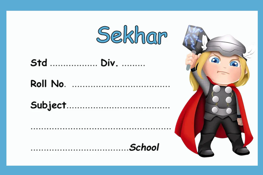 Thor Avengers Name Slips | 12x18" Sheet with 36 Labels