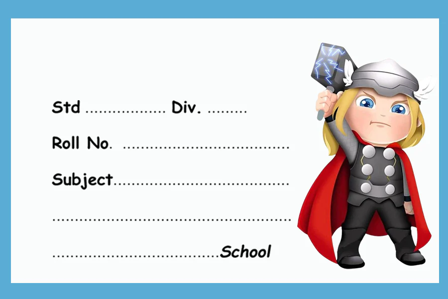 Thor Avengers Name Slips | 12x18" Sheet with 36 Labels - Image 2