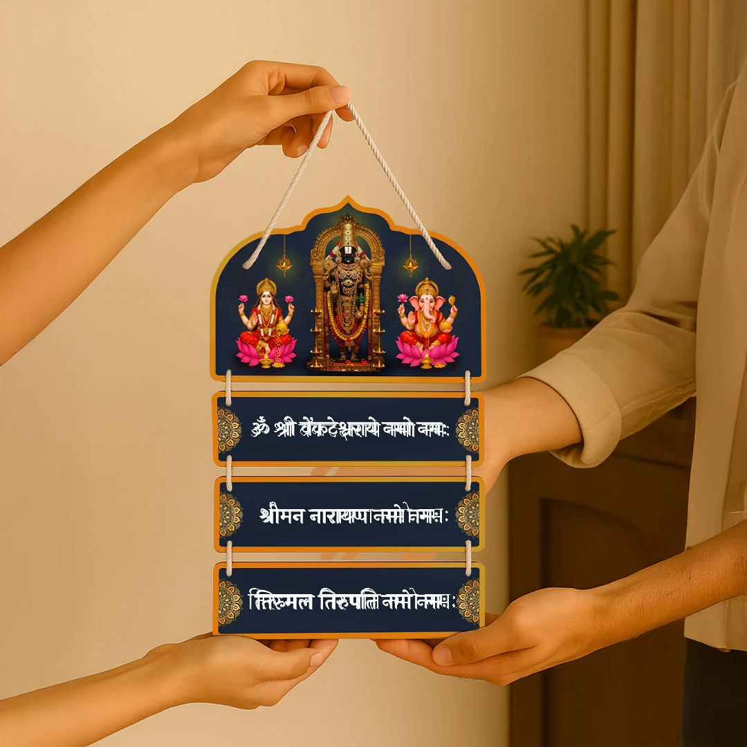 Tirupati Balaji Wooden Wall Hanging | 9×16" - Image 5
