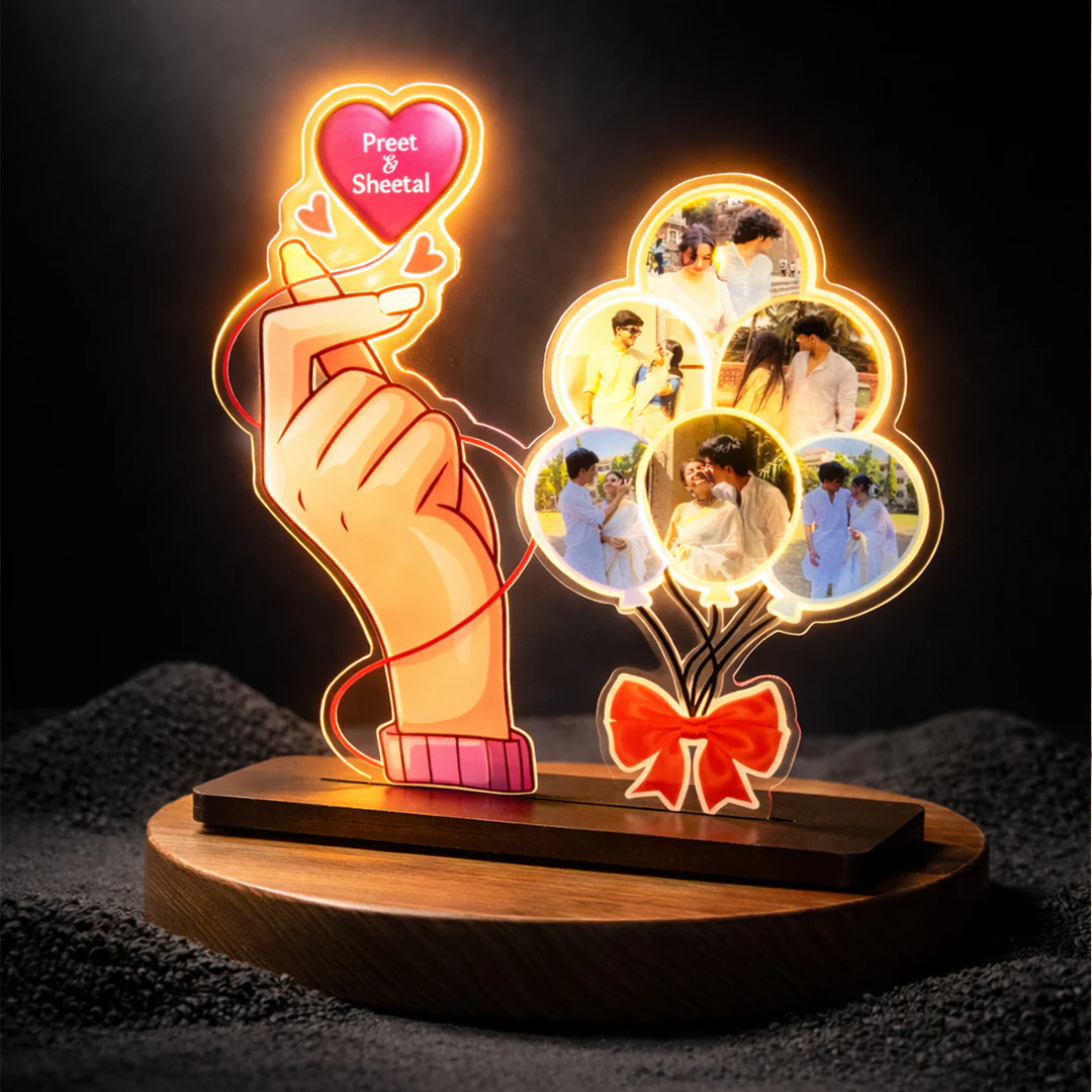 Together Forever Glow – Personalized Couple Acrylic Lamp - Image 2
