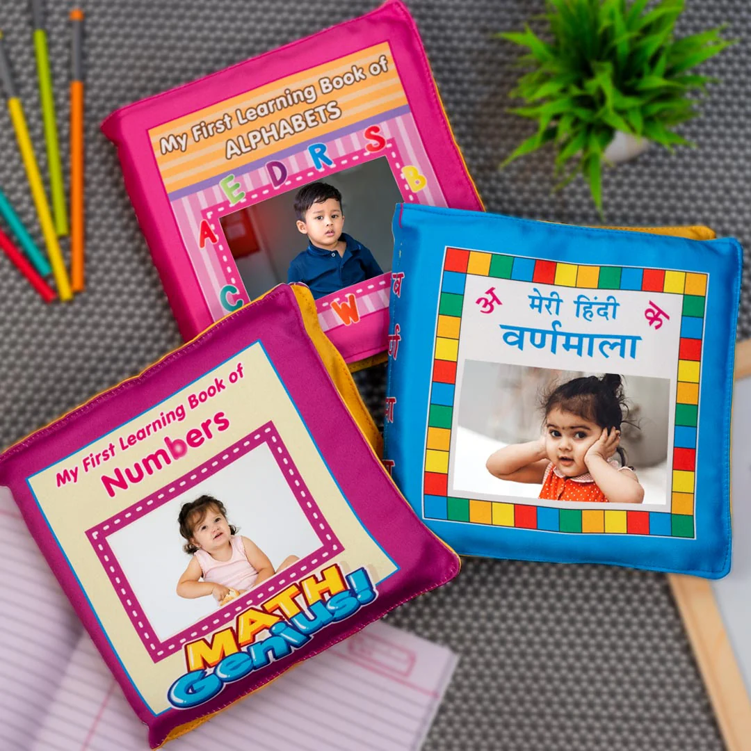 Kids Learning Pillow Book- Alphabet, Varnmala & Mathematics