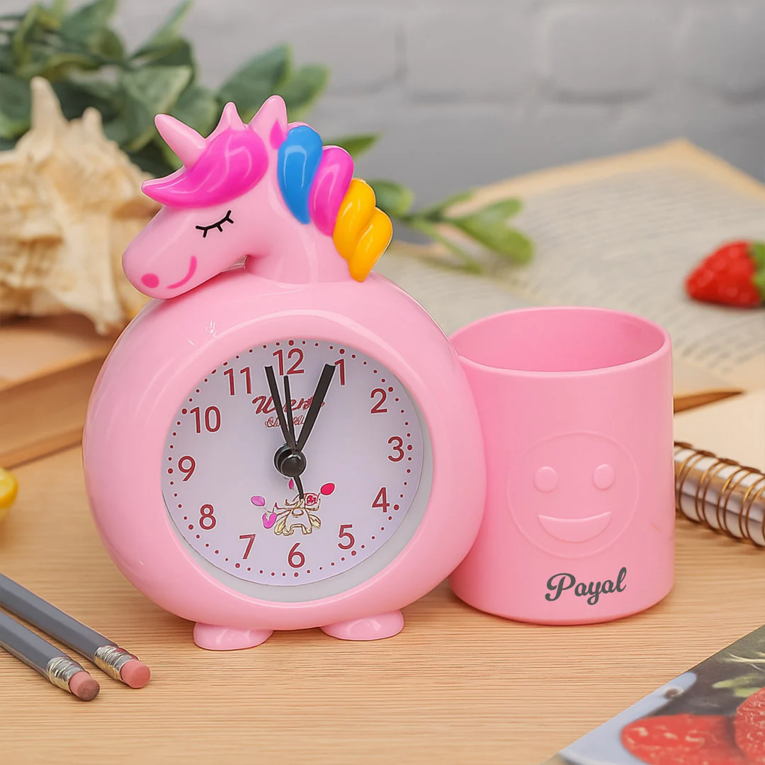 Unicorn Alarm Clock with Pen Holder - Image 3