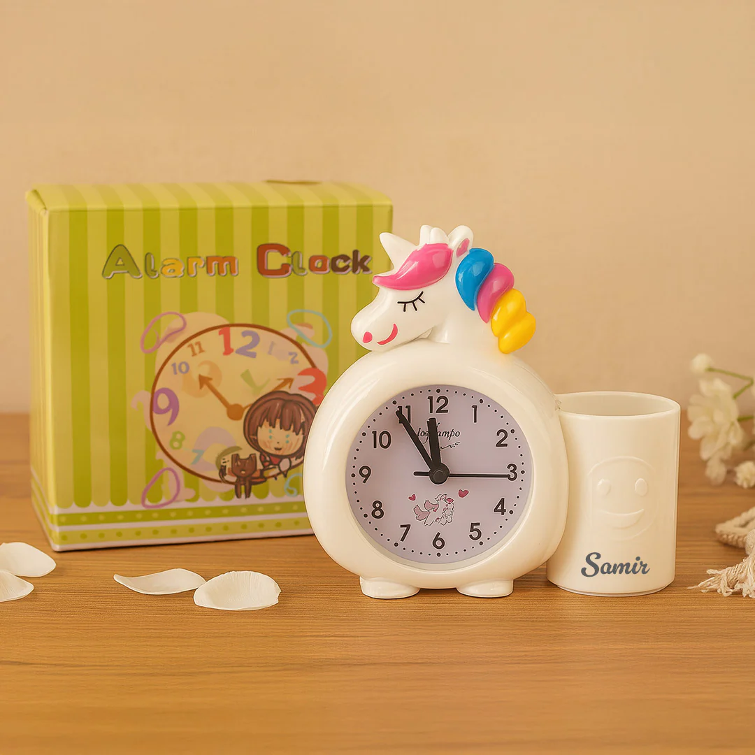 Unicorn Alarm Clock with Pen Holder - Image 4