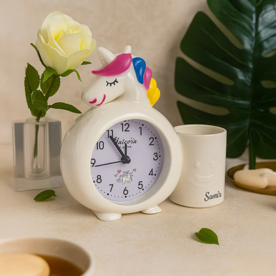 Unicorn Alarm Clock with Pen Holder - Image 5