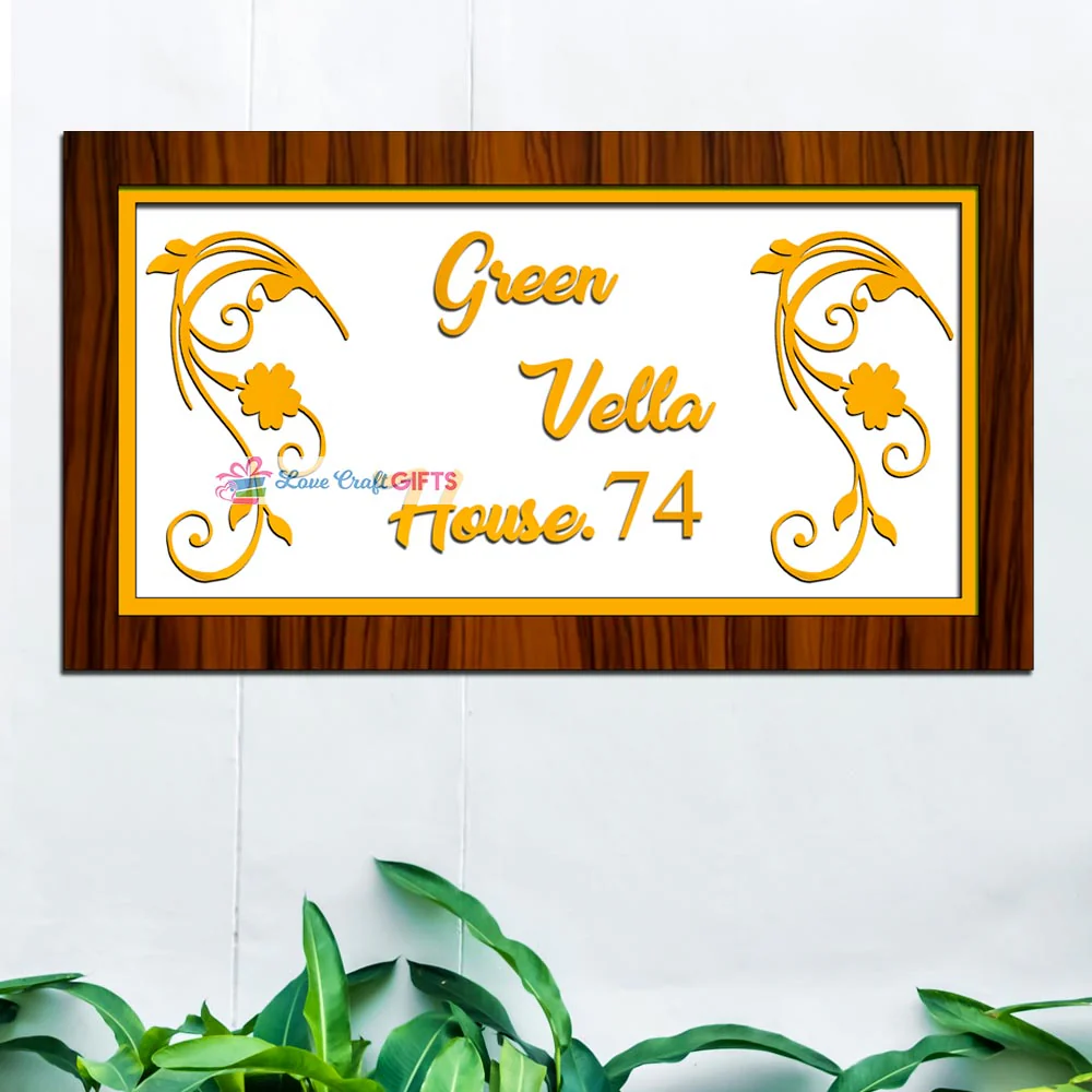 Unique Wooden Home Name Plates-12x15"