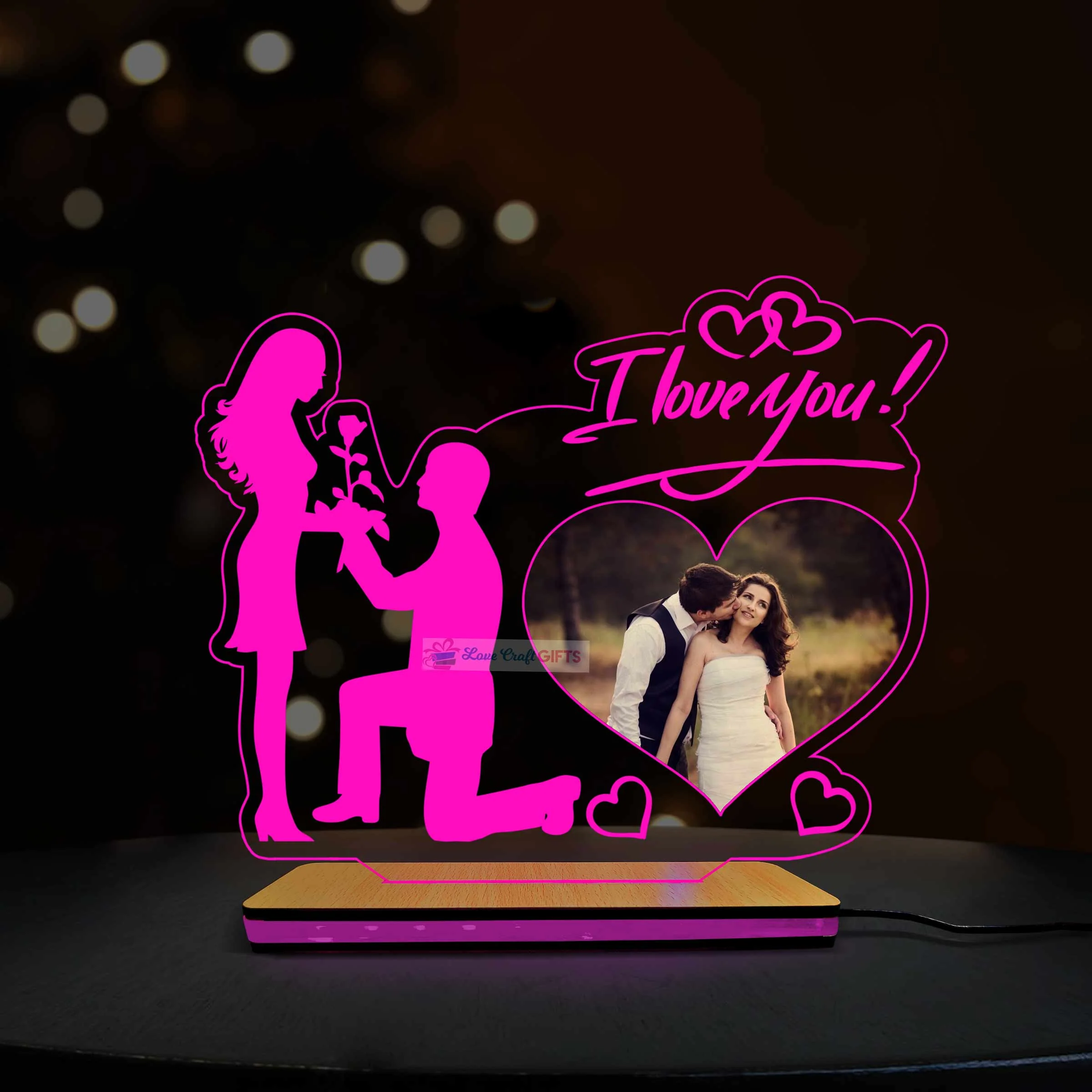 3D Acrylic Multi-Led Table Lamp For Valentine Day - Image 4