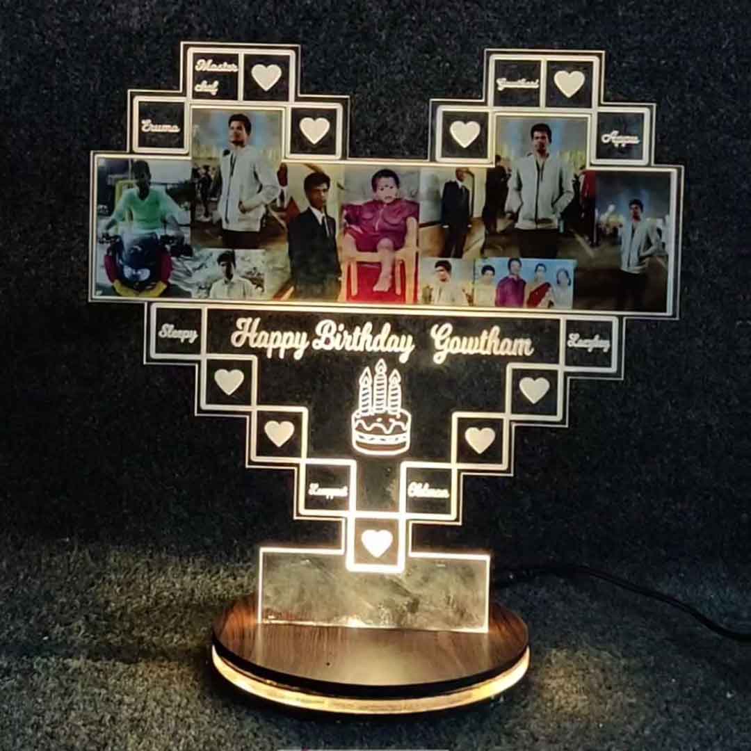 3D Acrylic Heart Valentine Multi-Led Table Lamp - Image 5