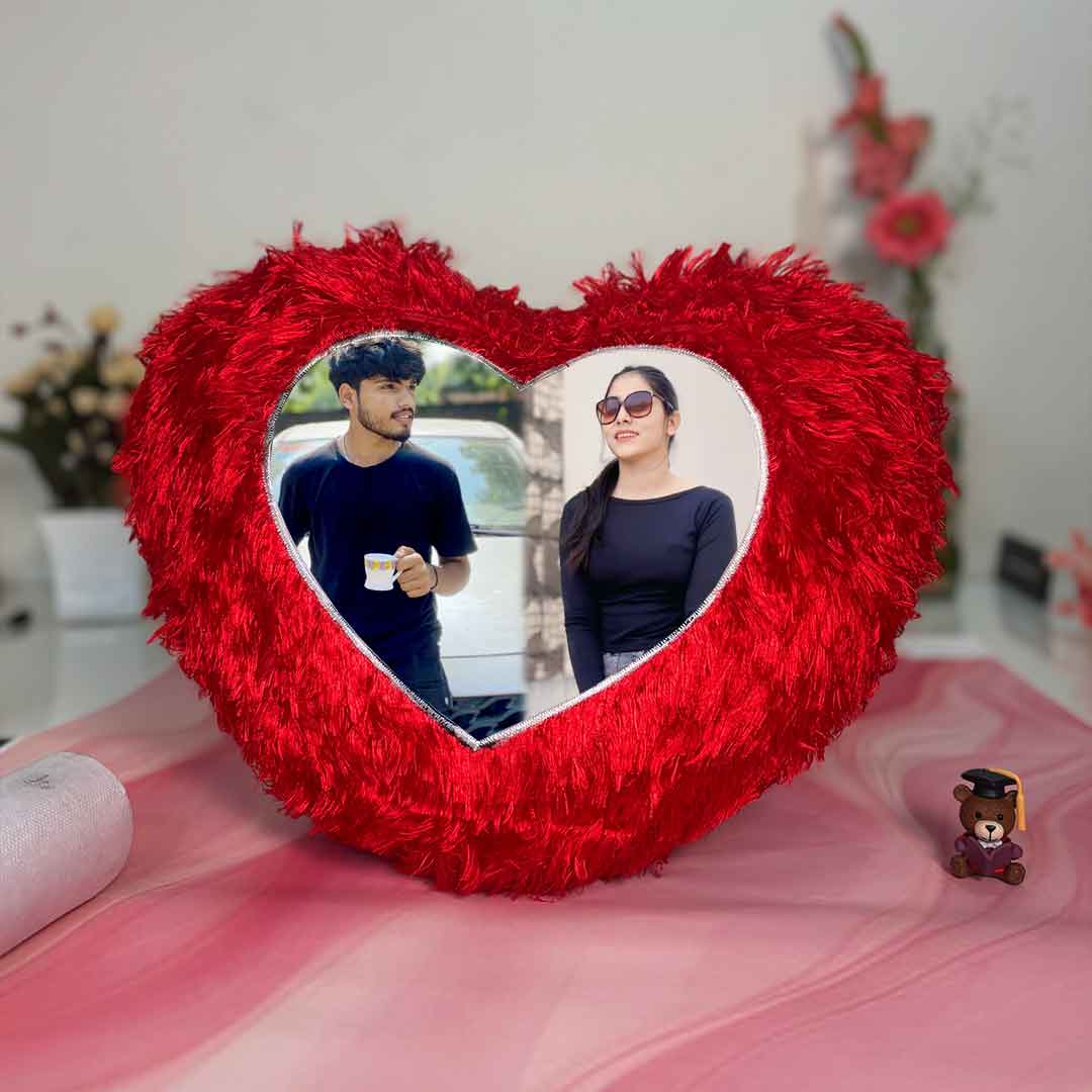 Valentine Special -Personalized Heart Shape Pillow - Image 3