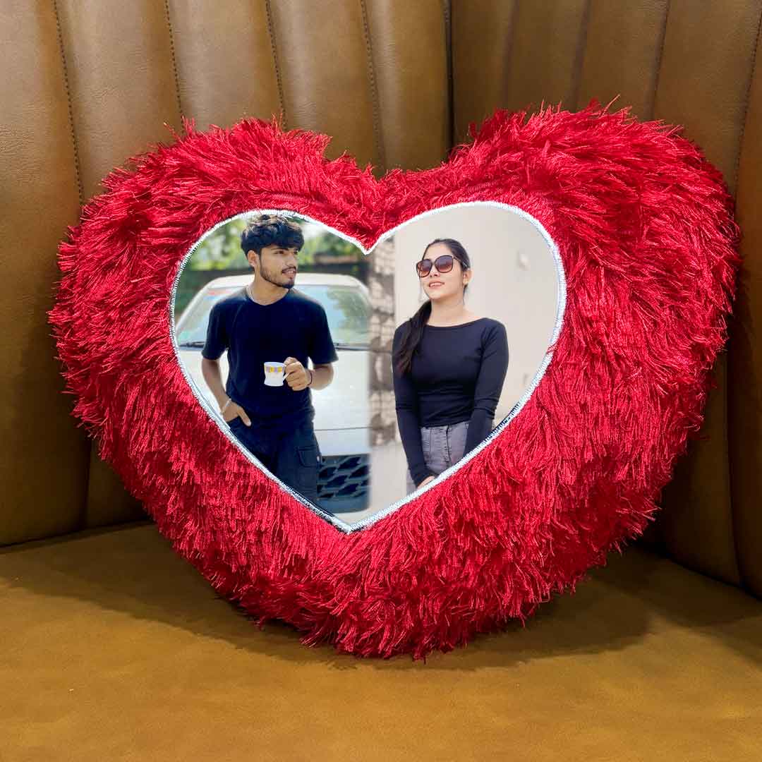 Valentine Special -Personalized Heart Shape Pillow - Image 4