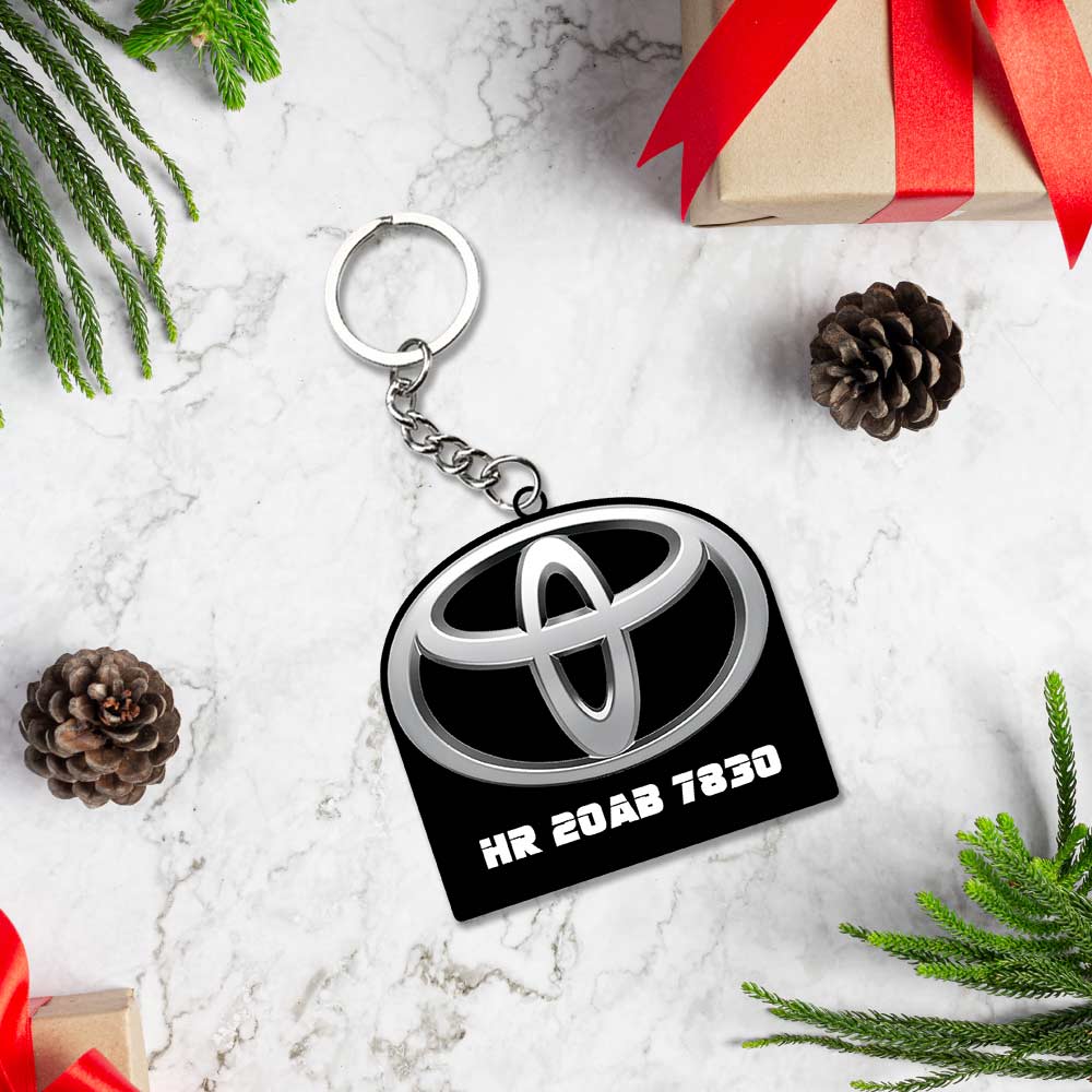 Vehicle Logo Keychain With Name And Number - Image 10