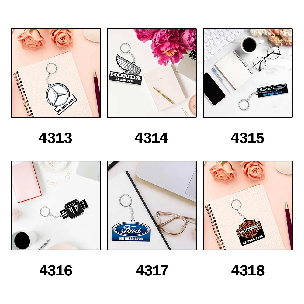 Vehicle Logo Keychain With Name And Number - Image 17