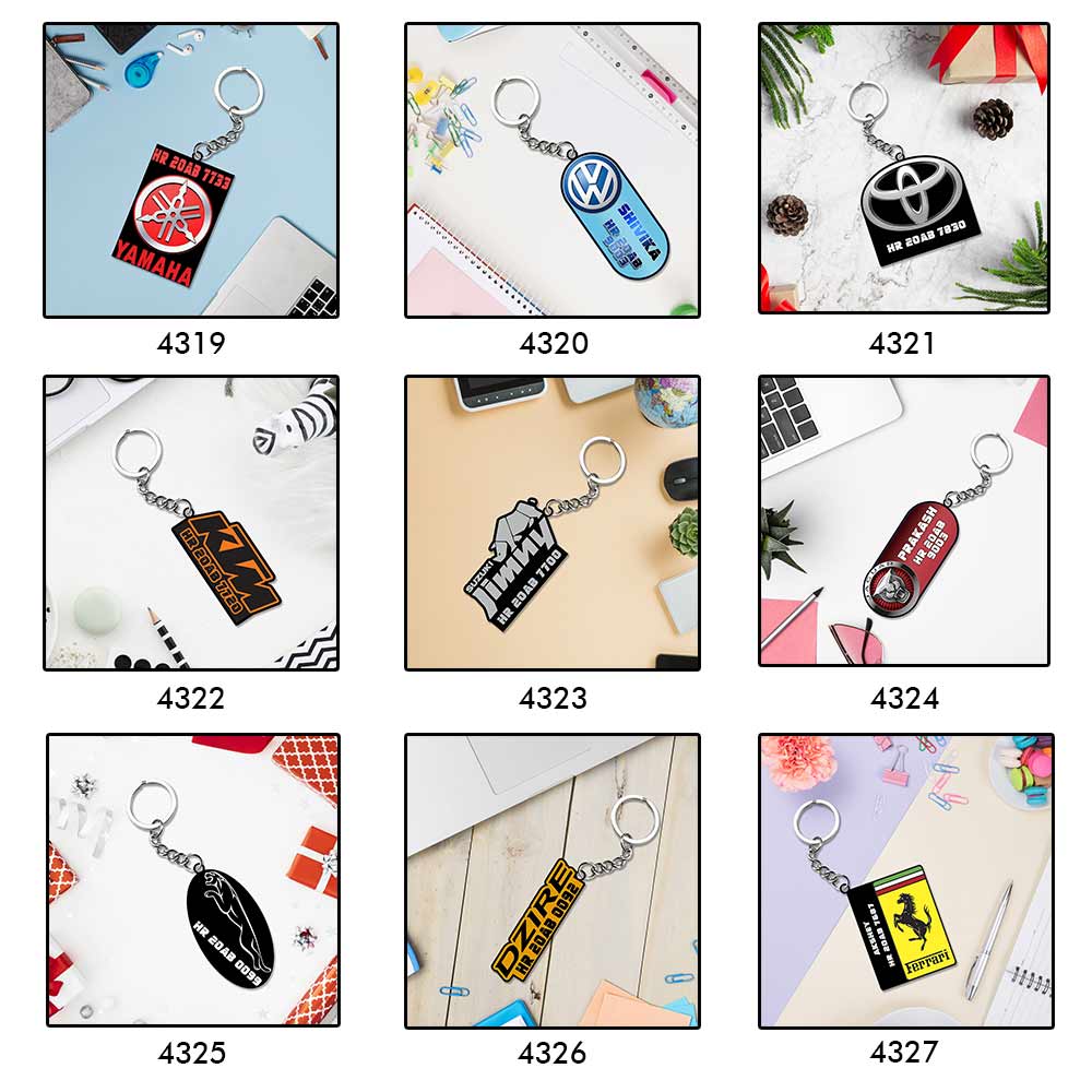 Vehicle Logo Keychain With Name And Number - Image 18