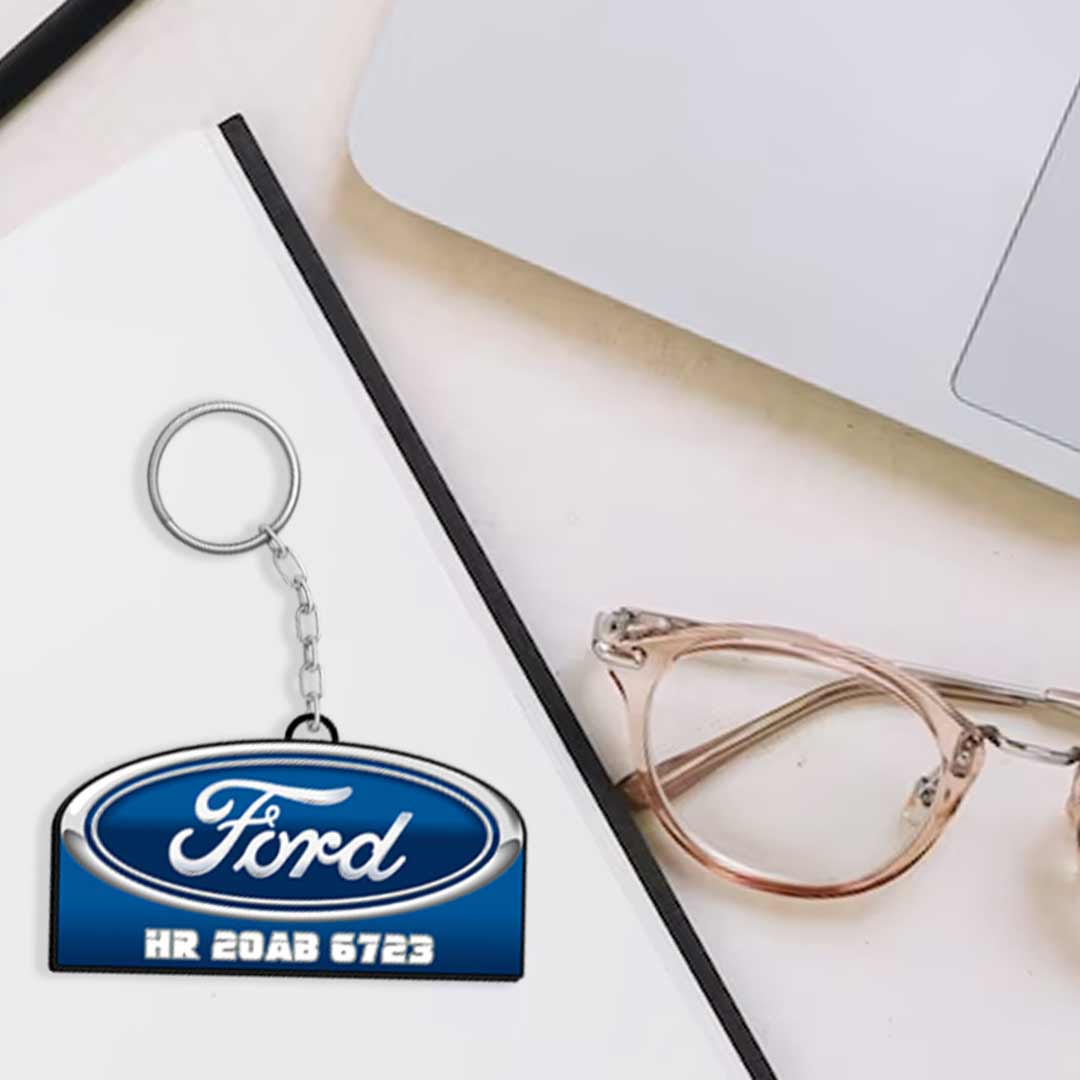 Vehicle Logo Keychain With Name And Number - Image 4