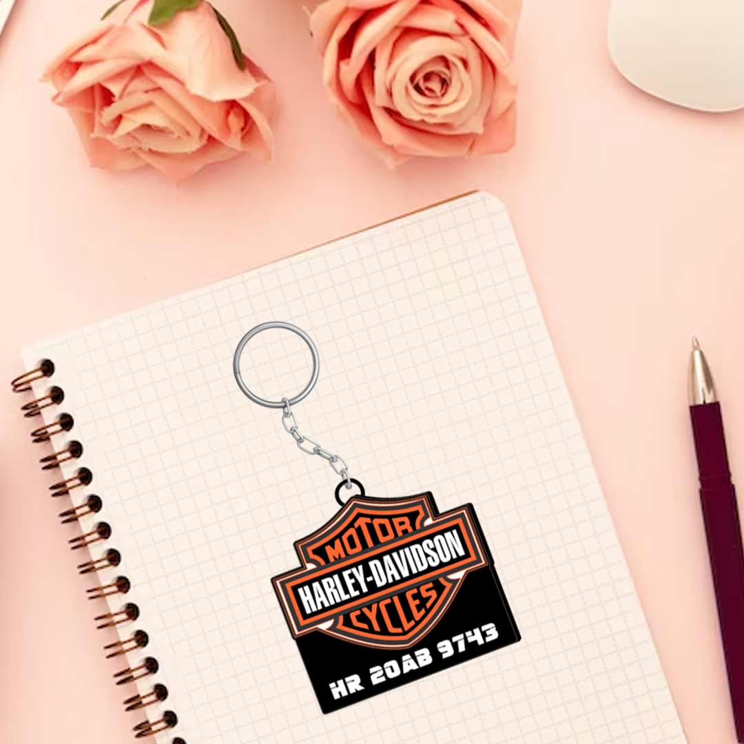 Vehicle Logo Keychain With Name And Number - Image 5