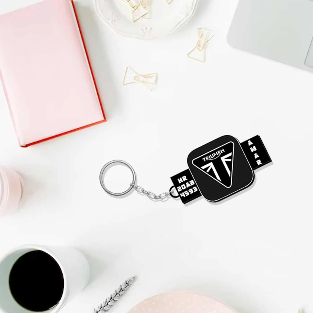 Vehicle Logo Keychain With Name And Number - Image 6