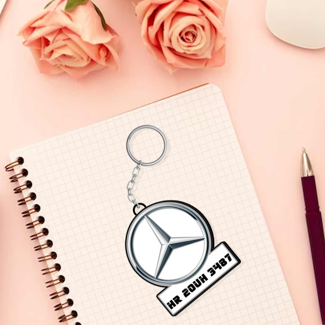 Vehicle Logo Keychain With Name And Number - Image 7