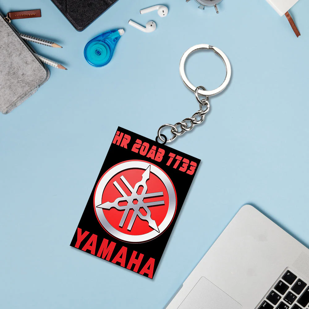 Vehicle Logo Keychain With Name And Number - Image 8