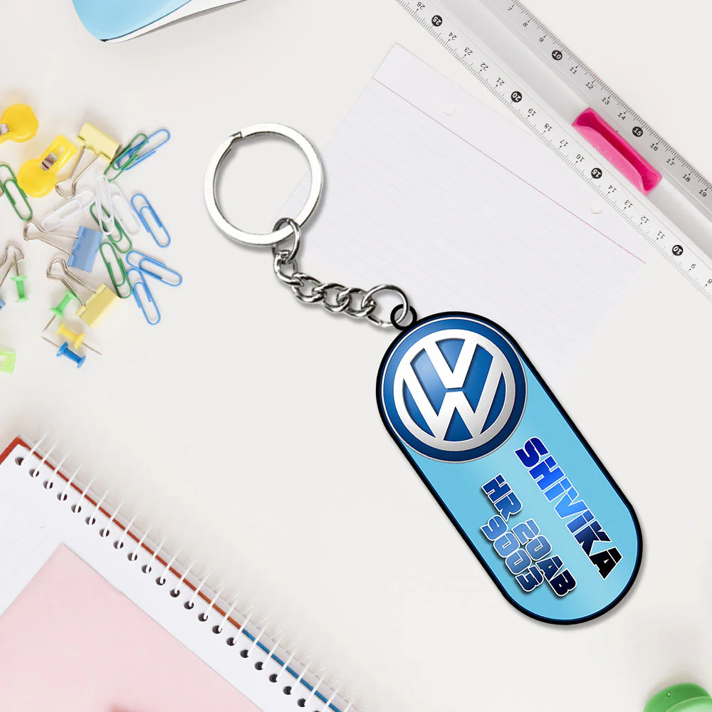 Vehicle Logo Keychain With Name And Number - Image 9