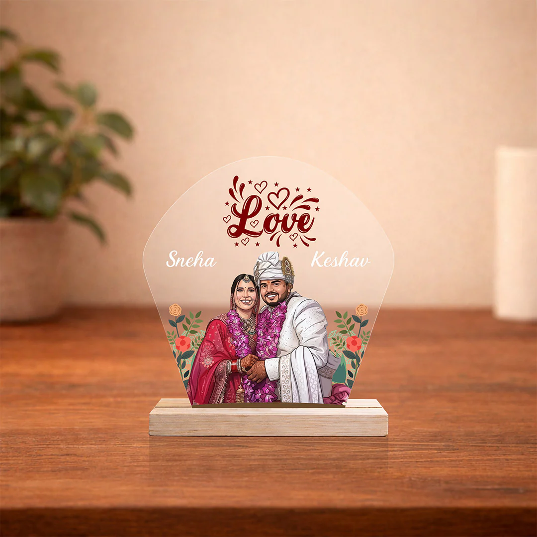 Wedding Special Personalized Acrylic Couple Frame (6x8")
