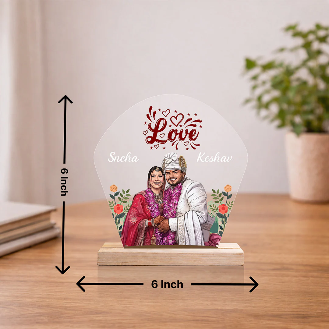Wedding Special Personalized Acrylic Couple Frame (6x8") - Image 2