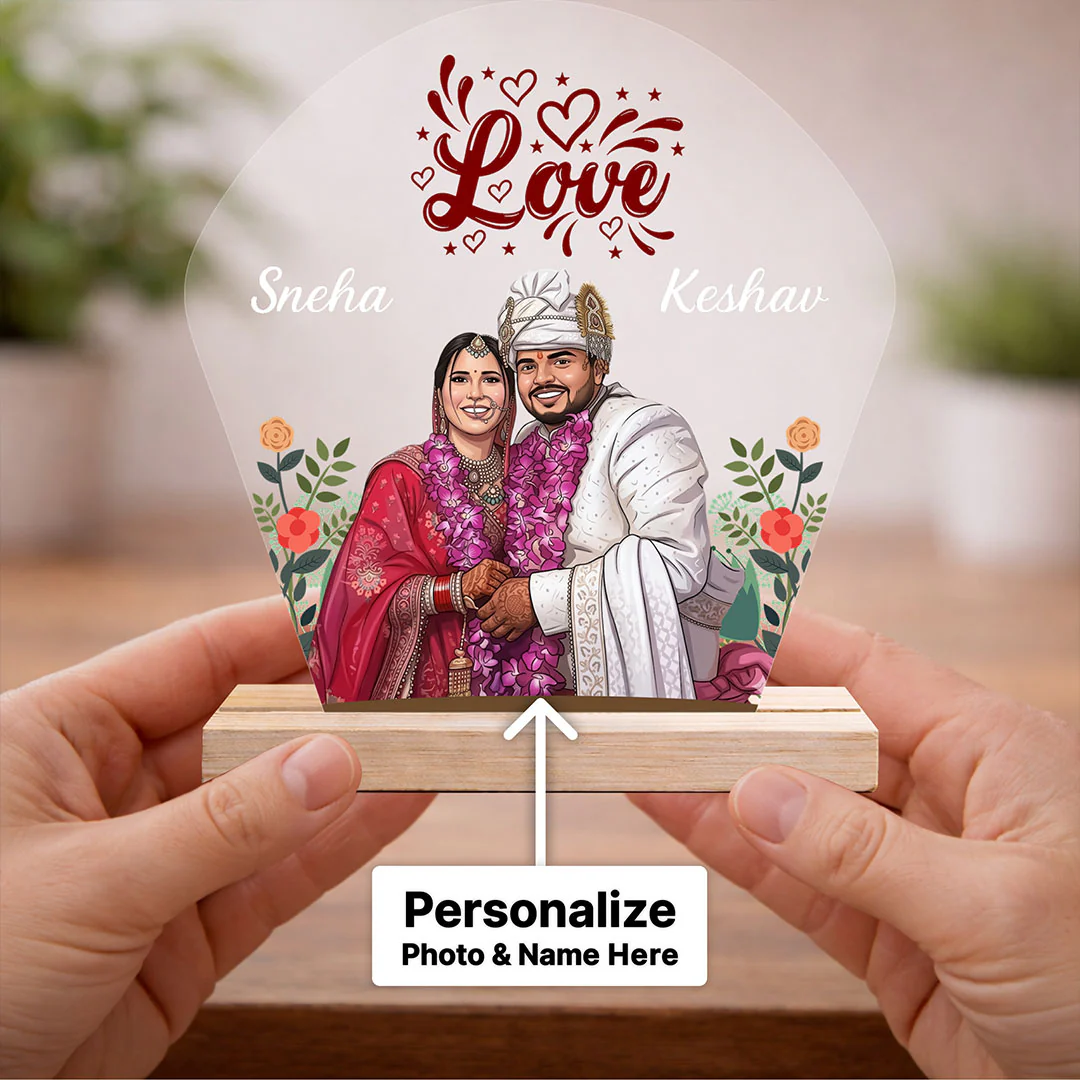 Wedding Special Personalized Acrylic Couple Frame (6x8") - Image 3